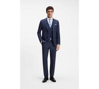 BOSS Three-piece slim-fit suit in virgin wool - Style H-Houston-3Pcs-262, 50561836 Dark Blue