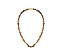 Sphere Stones Tigers Eye Beaded Necklace Brown One Size