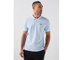 BOSS Tipped Jersey Polo Shirt, Blue, Size L, Men Blue