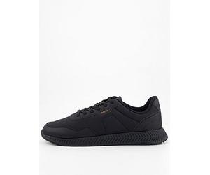 BOSS Titanium Nylom/ Leather Lace Runner Trainers, Black, Size 6, Men Black