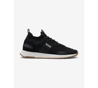 BOSS Mens Titanium Runn TTNM EVO Suede-Trim Trainers in a Sock Style Size 6 Dark Grey