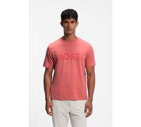 BOSS Tonal flock-logo T-shirt in stretch cotton - Style TS_Cord Logo, 50570304 Light Red L