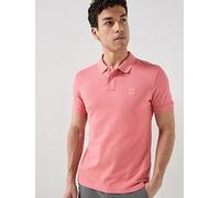 BOSS Tonal Patch Logo Polo Shirt, Pink, Size 2Xl, Men Pink