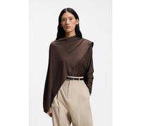 BOSS Top in draped jersey with scarf detail - Style Ebiris_FS_C, 50566125 Dark Brown M
