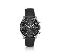 BOSS Tourmaster Black-dial watch with black leather strap - Style TOURMASTER, 58564960 Black pcs.