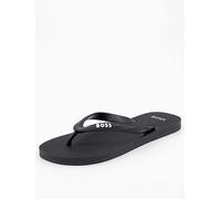 BOSS Mens Tracy Thng Italian-Made flip-Flops with Contrast Logo Detail Size 7 Black