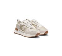 BOSS Trainers in suede and lizard-print faux leather - Style B Icon_Runn_sdlz, 50557740 Light Beige 7