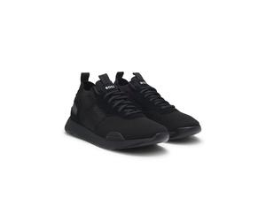 BOSS Trainers with knitted uppers and suede trims - Style Titanium_Runn_knst_N, 50498245 Black 12