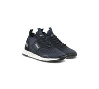 BOSS Trainers with knitted uppers and suede trims - Style Titanium_Runn_knst_N, 50498245 Dark Blue