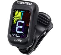 BOSS TU-02 Chromatic Clip-On Tuner for Guitar Bass Ukulele Black Battery Powered