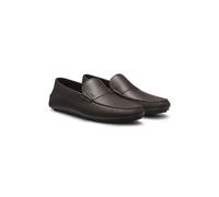 BOSS Tumbled-leather loafers with driver sole - Style Noel_Mocc_grpe, 50568700 Dark Brown 6