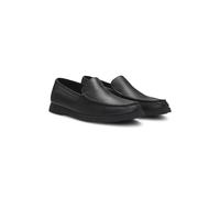 BOSS Tumbled-leather moccasins with logo detail - Style Sienne_Mocc_tbsf, 50536173 Black 9