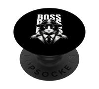 Boss Tuxedo Cat Shirt - Funny Cat Boss Graphic Tee PopSockets Adhesive PopGrip