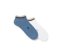 BOSS Two-pack of ankle socks with signature-stripe cuffs - Style 2P AS Uni stripe CC, 50491192 White / Blue 9-11