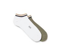 BOSS Two-pack of ankle socks with signature-stripe cuffs - Style 2P AS Uni stripe CC, 50491192 White / Green 9-11