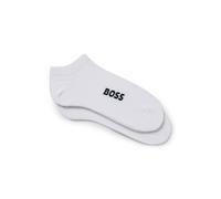 BOSS Two-pack of cotton-blend logo ankle socks - Style 2P AS Logo CC W, 50502054 White 3-4.5