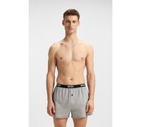 BOSS Two-pack of cotton pyjama shorts with logo waistbands - Style 2P Boxer Shorts EW, 50545913 Black / Grey M