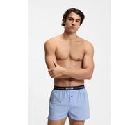 BOSS Two-pack of cotton pyjama shorts with logo waistbands - Style NOS Boxer EW 2P, 50480056 Light Blue XL