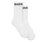 BOSS Two-pack of quarter-length socks in stretch fabric - Style 2P RS Sport CC, 50469747 White 9-11
