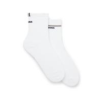 BOSS Two-pack of quarter-length socks with logo details - Style 2P QS Iconic CC W, 50502113 White 3-4.5