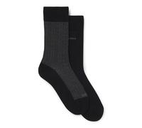 BOSS Two-pack of regular-length socks in a cotton blend - Style 2P RS Minipattern CC, 50543561 Black 5.5-8
