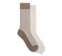 BOSS Two-pack of regular-length socks in a cotton blend - Style 2P RS Minipattern CC, 50543561 Light Beige 9-11