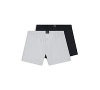 BOSS Two-pack of stretch-cotton boxer shorts - Style 2P Jersey Boxer, 50544380 Black / Grey M