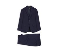 BOSS Two-piece slim-fit suit in micro-patterned fabric - Style H-Huge-2Pcs-253, 50561834 Dark Blue 38R