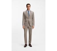 BOSS Two-piece slim-fit suit in micro-patterned stretch cloth - Style H-Huge-2Pcs-253, 50557252 Beige 46R