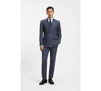BOSS Two-piece slim-fit suit in patterned virgin wool - Style H-Huge-2pcs-DB-254, 50557266 Blue 36R