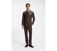 BOSS Two-piece slim-fit suit in stretch cotton - Style C-Huge-2Pcs-DB-262, 50561848 Dark Brown 38R