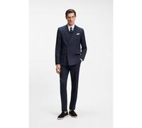 BOSS Two-piece slim-fit suit in striped linen and wool - Style H-Huge-2pcs-DB-254, 50561830 Dark Blue 40R
