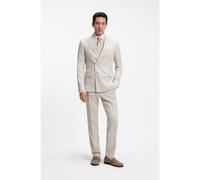 BOSS Two-piece slim-fit suit in striped linen and wool - Style H-Huge-2pcs-DB-254, 50561830 Light Grey 34R