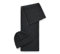 BOSS Two-tone-knit hat and scarf gift set - Style Ercole_SET, 50522439 Black pcs.