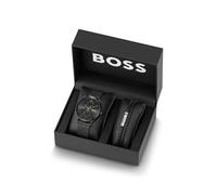 BOSS Tyler Mesh-bracelet watch and braided leather cuff gift set - Style TYLER GIFTSET, 58565100 Black pcs.