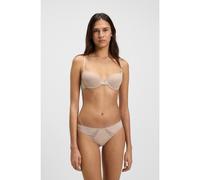 BOSS Underwire bra in microfibre with lace inserts - Style DEMI_B.PURE, 50545336 Light Beige 34D