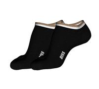 BOSS Mens 2P AS Uni stripe CC Two-pack of ankle-length socks with logo and signature stripe