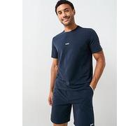 BOSS Unique Global Stripe Taped Loungewear T-Shirt, Navy, Size 2Xl, Men Navy