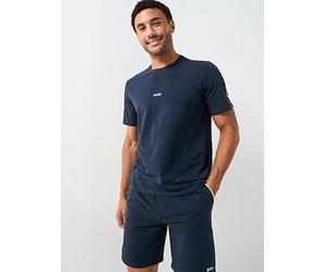 BOSS Unique Global Stripe Taped Loungewear T-Shirt, Navy, Size M, Men Navy
