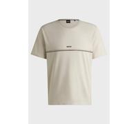 BOSS Unique Stretch Cotton T-shirt with logo print - Biege