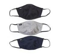 Boss Unisex Adult Plain Face Mask (Pack of 3) - Grey/Black/Navy - Grey/Black/Navy - L