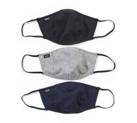 Boss Unisex Adult Plain Face Mask (Pack of 3) - Grey/Black/Navy - Grey/Black/Navy - M