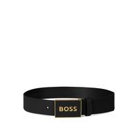 BOSS Mens Icon-S1 Plaque-buckle belt in Italian leather