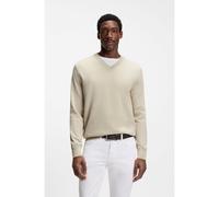 BOSS V-neck cotton sweater - Style Upacello-L, 50556524 Light Beige XXL