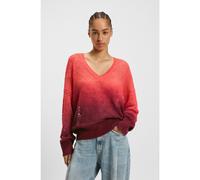 BOSS V-neck knitted sweater with degradé effect - Style C_Frigioni, 50545879 Red XS