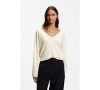 BOSS V-neck sweater in cashmere and wool - Style C_Faprani, 50569882 Natural L