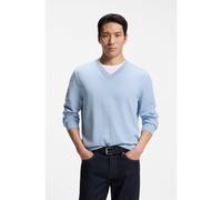 BOSS V-neck sweater in cotton - Style Upacello-L, 50556524 Light Blue XXL
