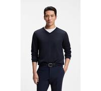 BOSS V-neck sweater in extra-fine merino wool - Style Melba-P, 50468261 Dark Blue XXXL