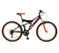 Boss Venom Mens Full Suspension Mountain Bike Adult 26" Wheel Black Red
