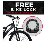 Boss Venom Mountain Bike with Free Bike Lock - Black/Red